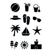 Stencil, Accessoires Sommer  12-teilig