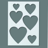 Stencil, Herzen  6-teilig
