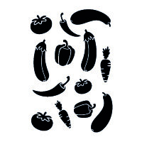 Stencil, Gemüse  13-teilig
