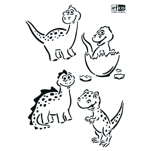 Stencil, Dinos  4-teilig