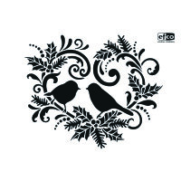 Stencil, Vogel im Ornament  1-teilig