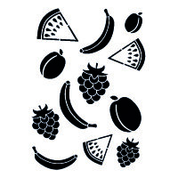 Stencil, Obst  12-teilig