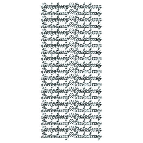 Stickerbogen, Einladung, silber