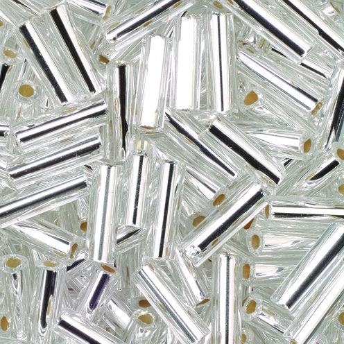 Stiftperlen, Silbereinzug, silber, 13 g 6,8 x 2,2 mm