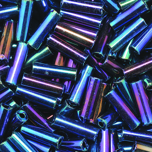 Stiftperlen, regenbogen, blaumix, 13 g 6,8 x 2,2 mm
