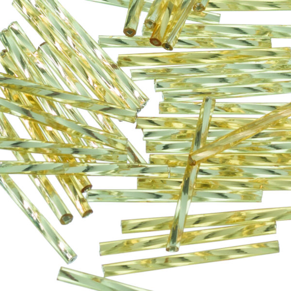 Stiftperlen Silbereinzug, gedreht, gold, 10 g ø 2 x 30 mm