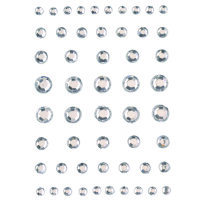 Strass Acryl selbstklebend, Rund, crystal, 54 Stk.