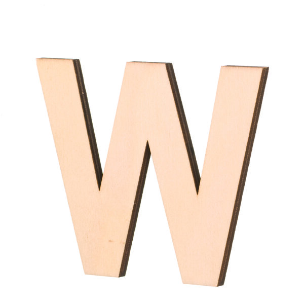 Streuer Holz, Buchstabe W, roh 5 St.