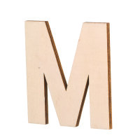 Streuer Holz, Buchstabe M, roh 5 St.