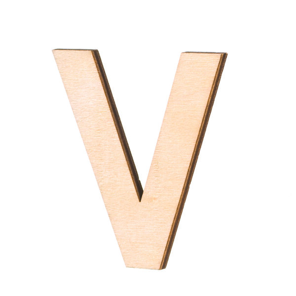 Streuer Holz, Buchstabe V, roh 5 St.