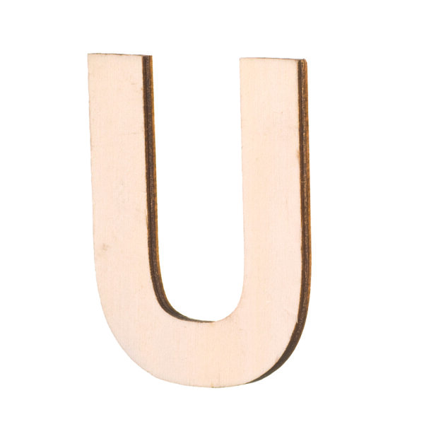 Streuer Holz, Buchstabe U, roh 5 St.