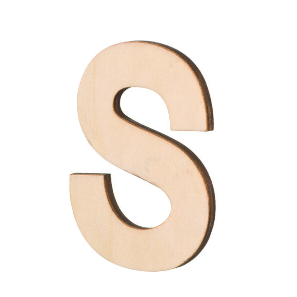Streuer Holz, Buchstabe S, roh 5 St.