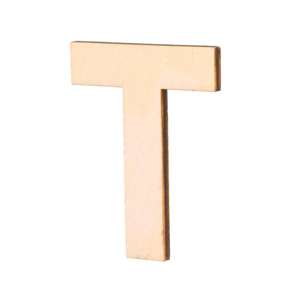 Streuer Holz, Buchstabe T, roh 5 St.