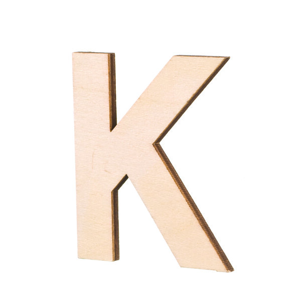 Streuer Holz, Buchstabe K, roh 5 St.