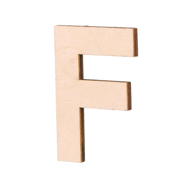 Streuer Holz, Buchstabe F, roh 5 St.