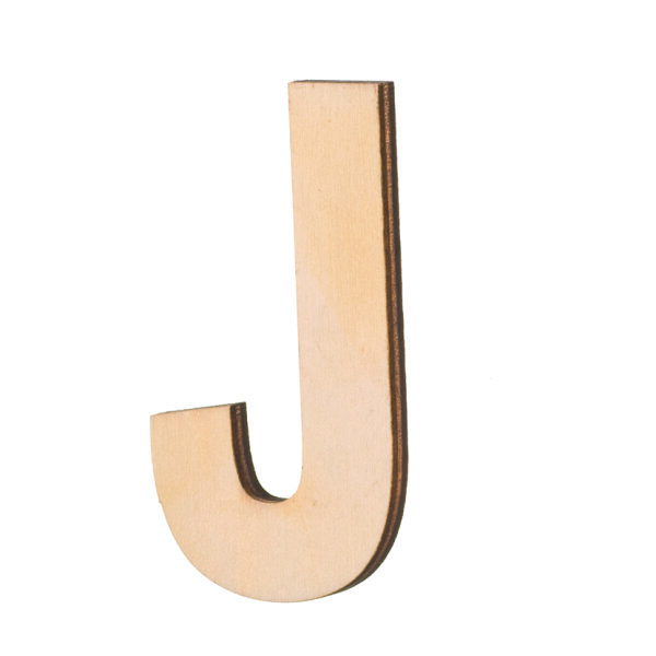 Streuer Holz, Buchstabe J, roh 5 St.