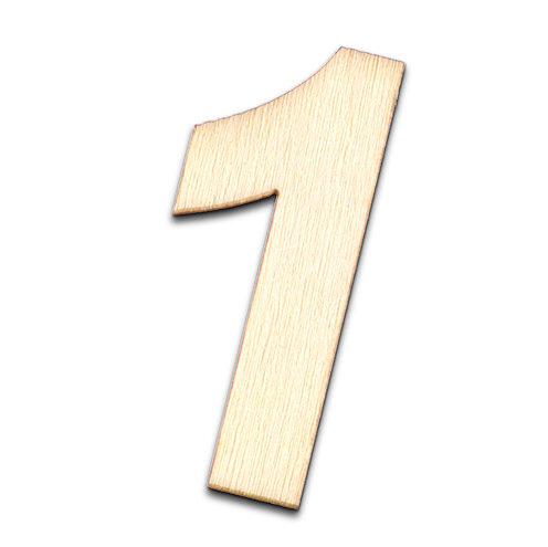 Streuer Holz, Zahl 1, roh 10 St.