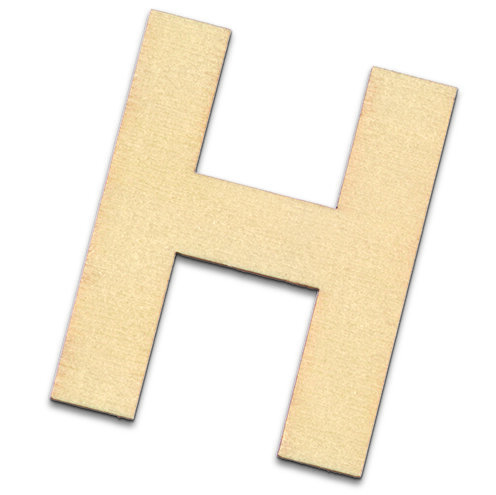 Streuer Holz, Buchstabe H, roh 10 St.