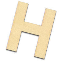 Streuer Holz, Buchstabe H, roh 10 St.