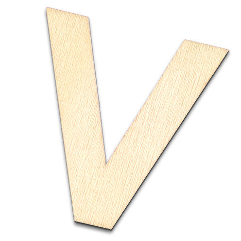 Streuer Holz, Buchstabe V, roh 5 St.