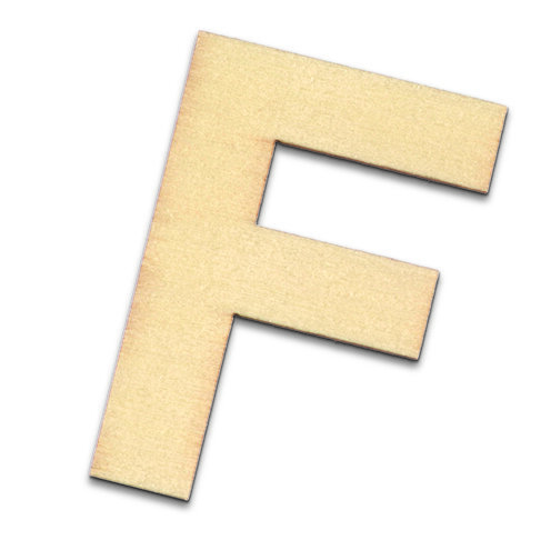 Streuer Holz, Buchstabe F, roh 10 St.