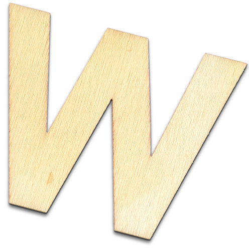 Streuer Holz, Buchstabe W, roh 10 St.