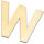 Streuer Holz, Buchstabe W, roh 10 St.