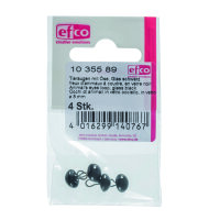 Tieraugen, mit Öse, Glas, schwarz, ø 8 mm 4 Stk.