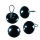 Tieraugen, mit Öse, Glas, schwarz, ø 8 mm 4 Stk.