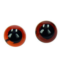 Tieraugen, mit Öse, Glas, braun, ø 16 mm 2 Stk.