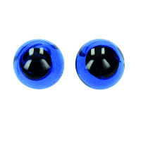 Tieraugen, mit Öse, Glas, blau, ø 14 mm 2 Stk.