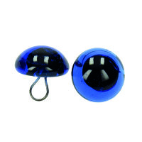 Tieraugen, mit Öse, Glas, blau, ø 14 mm 2 Stk.