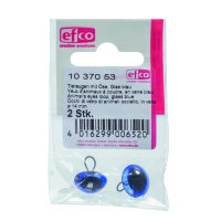 Tieraugen, mit Öse, Glas, blau, ø 14 mm 2 Stk.