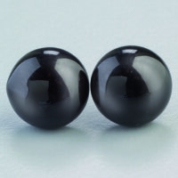 Tieraugen, mit Öse, Glas, schwarz,ø 6 mm 4 Stk.