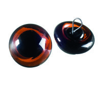 Tieraugen, mit Öse, Glas, braun, ø 20 mm 2 Stk.
