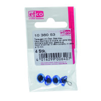 Tieraugen, mit Öse, Glas, blau, ø 10 mm 4 Stk.
