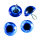 Tieraugen, mit Öse, Glas, blau, ø 10 mm 4 Stk.