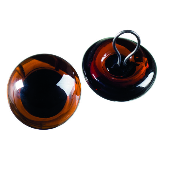 Tieraugen, mit Öse, Glas, braun, ø 14 mm 2 Stk.