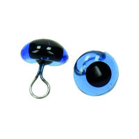 Tieraugen, mit Öse, Glas, blau, ø 6 mm 4 Stk.