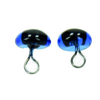 Tieraugen, mit Öse, Glas, blau, ø 6 mm 4 Stk.