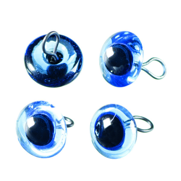 Tieraugen, mit Öse, Glas, blau, ø 8 mm 4 Stk.