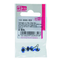 Tieraugen, mit Öse, Glas, blau, ø 8 mm 4 Stk.