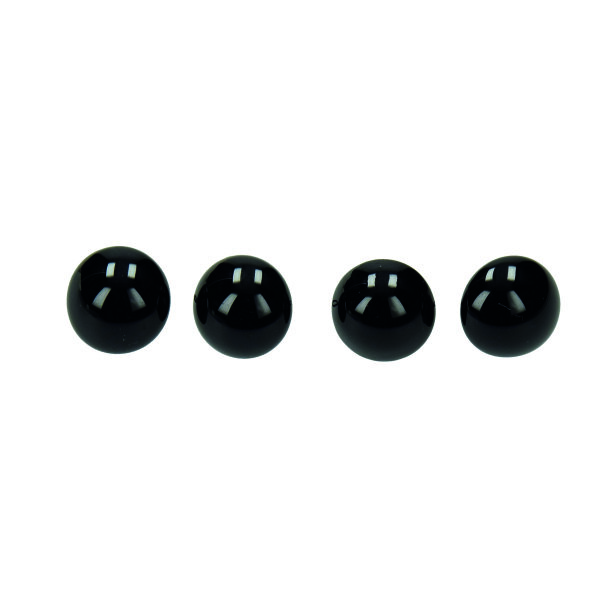 Tieraugen, mit Öse, Glas, schwarz, ø 12 mm 4 Stk.