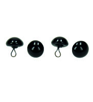 Tieraugen, mit Öse, Glas, schwarz, ø 12 mm 4...
