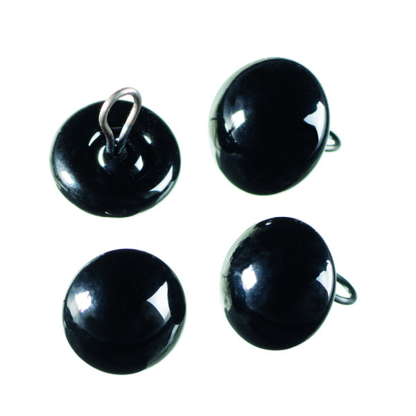 Tieraugen, mit Öse, Glas, schwarz, ø 10 mm 4 Stk.