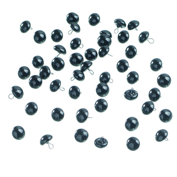 Tieraugen, mit Öse, Glas, schwarz, ø 12 mm 50 Stk.