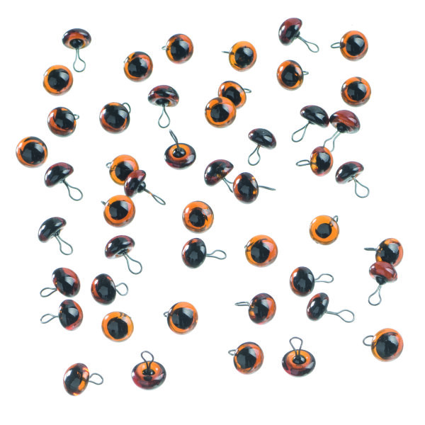 Tieraugen, mit Öse, Glas, braun, ø 8 mm 50 Stk.