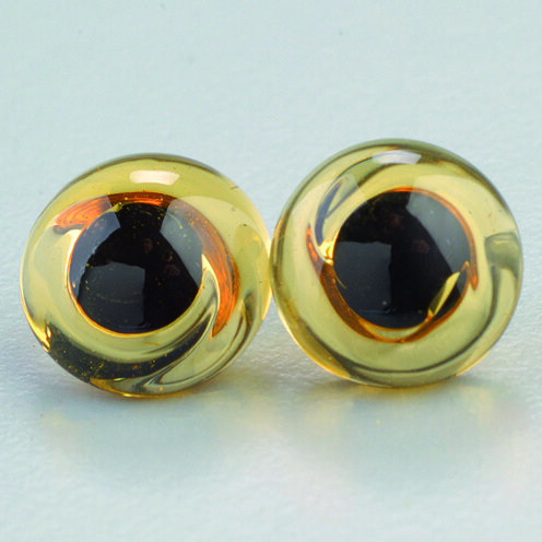 Tieraugen, mit Öse, Glas, gelb, ø 6 mm 4 Stk.