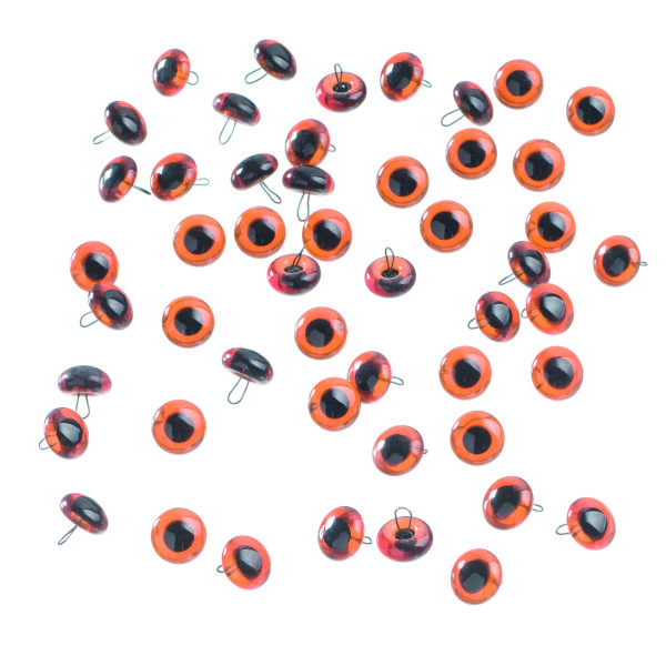 Tieraugen, mit Öse, Glas, braun, ø 12 mm 50 Stk.