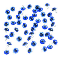 Tieraugen, mit Öse, Glas, blau, ø 14 mm 50 Stk.